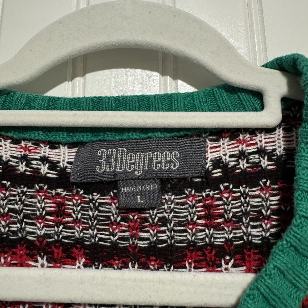 33 Degrees Panda Christmas Sweater Fair Isle Mens Large - Picture 4 of 6
